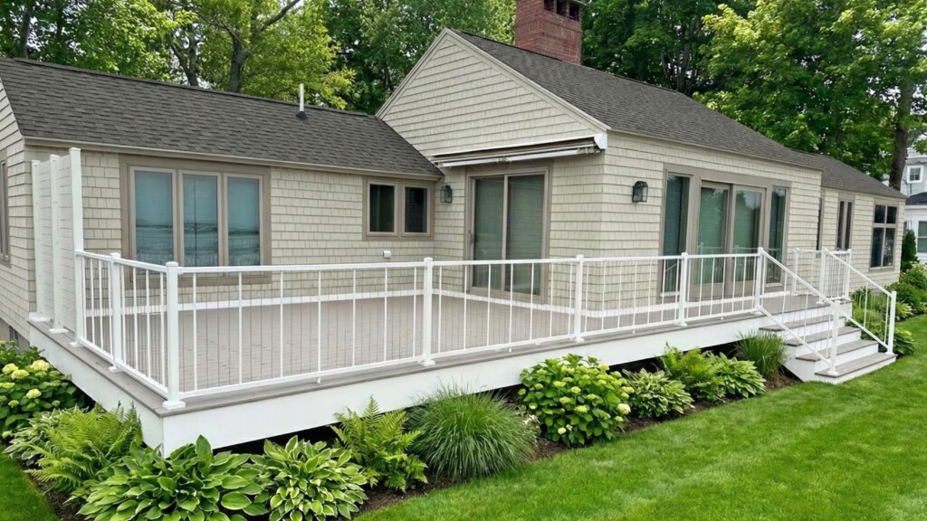 Completed deck build utilizing the 3D deck renderings and material specifications from Deck Teck