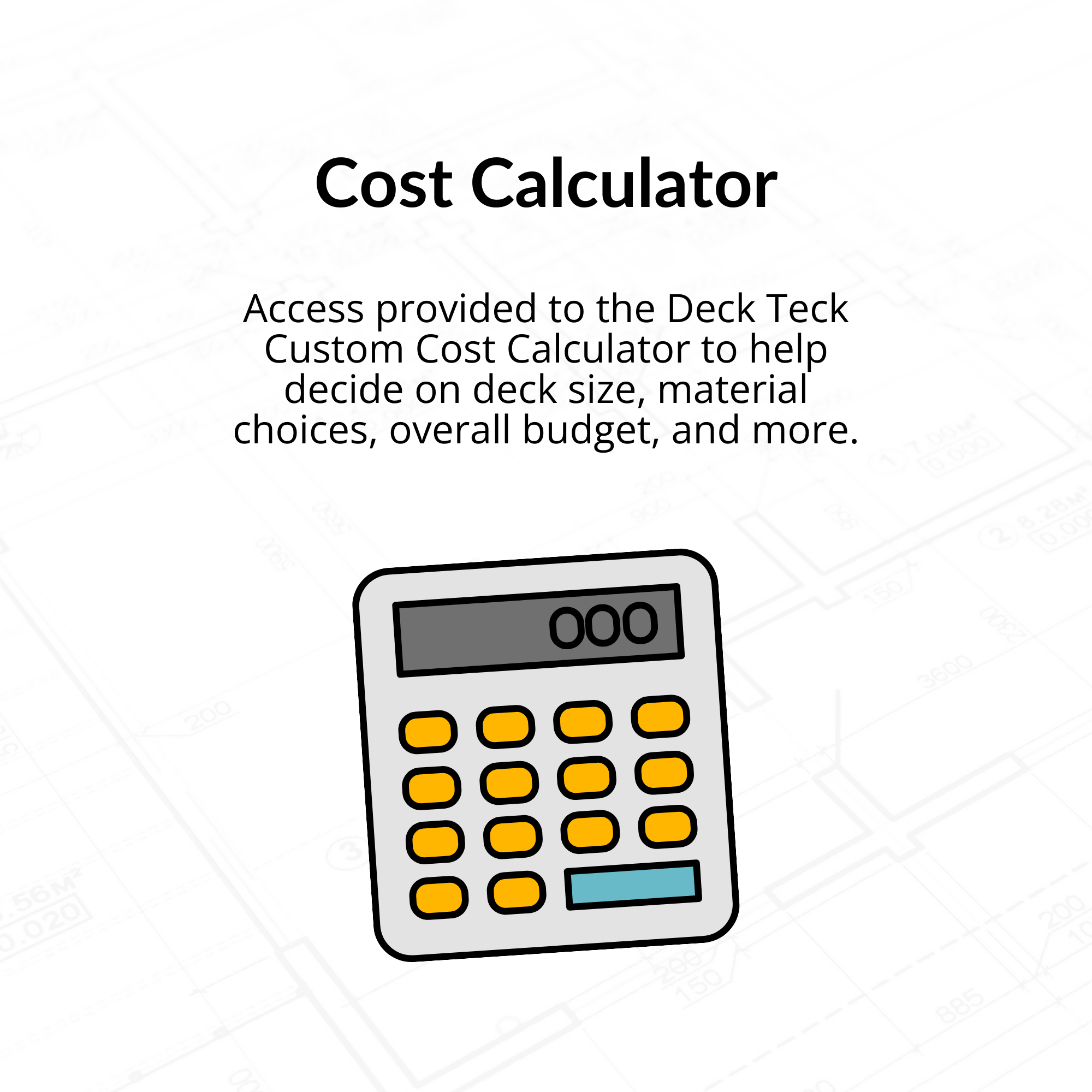 Cost calculator graphic displaying a sketched calculator.